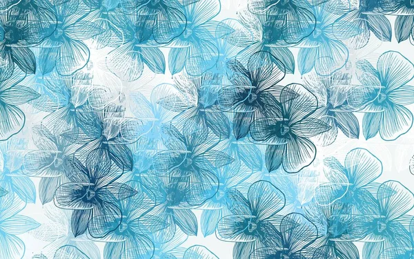 Bleu Clair Vecteur Élégant Papier Peint Avec Des Fleurs Fleurs — Image vectorielle