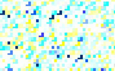 Açık mavi, çizgileri, dikdörtgenleri olan sarı vektör düzeni. Soyut stil ve dikdörtgenlerle dekoratif tasarım. Reklamlar için desen.