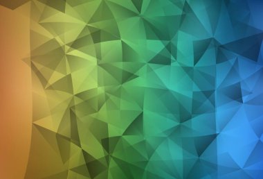 Açık mavi, çokgen biçimli sarı vektör arkaplan. Soyut üçgenli dekoratif tasarım. İniş sayfası için modern şablon.