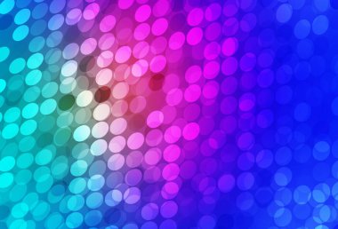 Açık mavi, daire şekilli kırmızı vektör düzeni. Bulanık yağmur damlaları olan soyut bir çizim. Duvar kağıtlarının dokusu için desen.