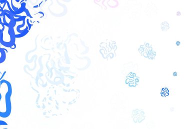 Açık mavi, kaotik şekilli kırmızı vektör şablonu. Soyut tarzda rengarenk gradyan şekilleri olan bir resim. Bir cep telefonu için arka plan.