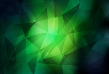 Koyu yeşil vektör çokgen arka plan. Soyut ve üçgenli renkli çizimler. İş tasarımınız için yepyeni bir tarz.