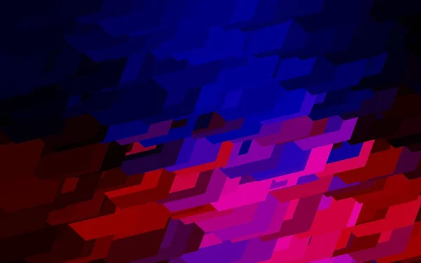 Azul Oscuro Patrón Vector Rojo Con Hexágonos Colores Hexagones Coloridos — Archivo Imágenes Vectoriales
