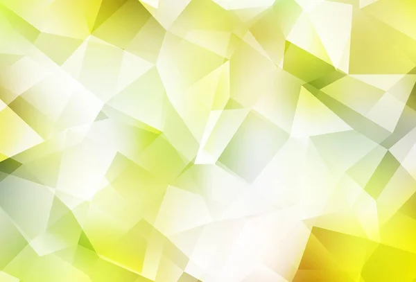 Lichtgroene Gele Vector Driehoek Mozaïek Textuur Geometrische Illustratie Origami Stijl — Stockvector