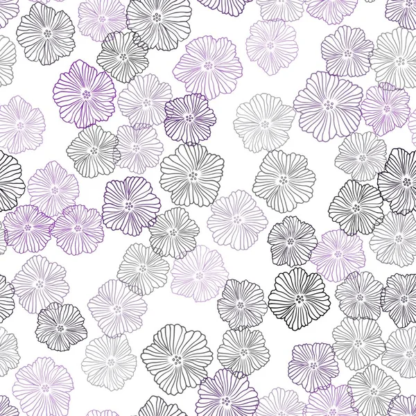 Dunkelviolett Rosa Vektor Nahtloser Natürlicher Hintergrund Mit Blumen Blumen Natürlichem — Stockvektor