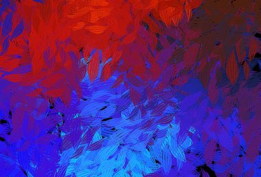 Koyu mavi, yapraklı sarı vektör karalama deseni. Yapraklı modern geometrik soyut çizim. Markan için şık bir model..