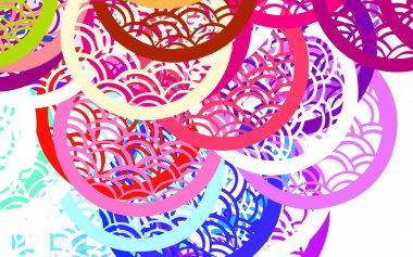 Aydınlık Çokrenkli vektör çizimi ve parlak renkli soyut daireler. Renkli su damlaları olan modern soyut çizimler. İniş sayfası için modern şablon.