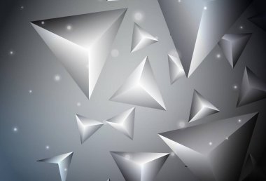 Aydınlık Gri vektör deseni çokgen biçiminde. Soyut üçgenli dekoratif tasarım. Broşürler, broşürler için desen