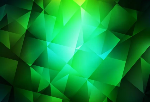 Dark Green Vector Gradient Triangles Pattern Completely New Color Illustration — Stock Vector