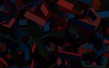 Koyu mavi, altıgen şeklinde kırmızı vektör şablonu. Renkli altıgenli soyut illüstrasyon. İş ilanınız için tasarım.