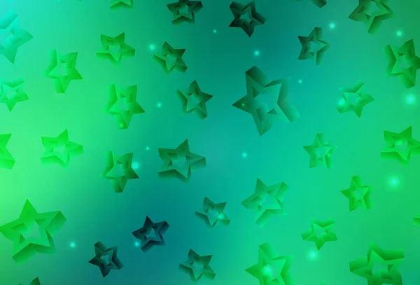 Modèle Vectoriel Vert Clair Avec Étoiles Noël Design Décoratif Flou — Image vectorielle