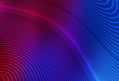 Lacivert, kıvrımlı çizgileri olan kırmızı vektör arka plan. Çağdaş gradyan soyut çizgileri olan çizimler. Marka kitabı için şık bir desen.