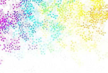 Yapay zeka verileriyle ışık çok renkli vektör arkaplanı. Parlak renkli bir illüstrasyon ve yapay zekanın gerçek yapısı. Siber yeniliklerin tasviri için tasarım.