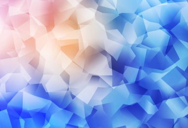 Açık Pembe, Mavi vektör üçgen mozaik arka plan. Üçgenlerden oluşan parlayan çokgen çizimler. Pankartın için tamamen yeni bir şablon.