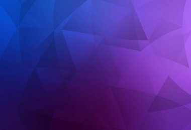 Açık Pembe, Mavi vektör üçgen mozaik doku. Gradyanı olan zarif parlak çokgen çizimi. Marka kitabınız için yeni şablon.