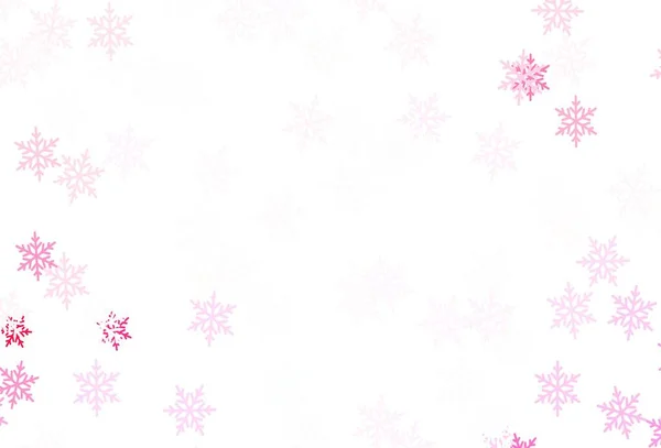 Hellrosa Vektorhintergrund Mit Schönen Schneeflocken Sternen Bunte Dekoration Weihnachtlichen Stil — Stockvektor