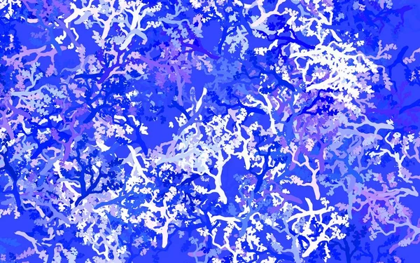 Светло Фиолетовый Векторный Фон Листьями Ветвями Листья Ветви Естественном Стиле — стоковый вектор