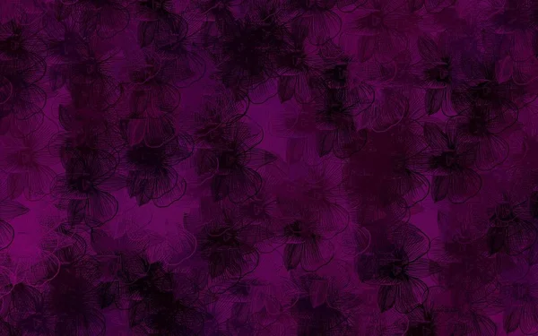 Dark Pink Vector Fondo Elegante Con Flores Ilustración Colorida Estilo — Vector de stock