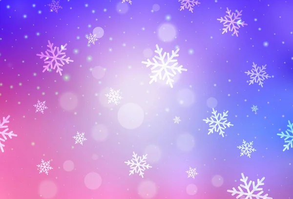 Hellrosa Blaues Vektorlayout Neujahrsstil Abstrakte Gradienten Illustration Mit Farbenfrohen Weihnachtssachen — Stockvektor