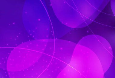 Koyu mor, pembe vektör dekoratif tasarım soyut tarzda kabarcıklar ve çizgiler ile. Doğa tarzında bulanık halkaları olan güzel renkli çizimler. İniş sayfası için modern şablon.