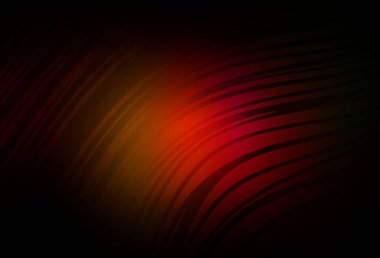 Koyu kırmızı, kıvrımlı çizgileri olan sarı vektör dokusu. Eğri şekilli yepyeni renkli bir tasvir. Marka kitabı için şık bir desen.