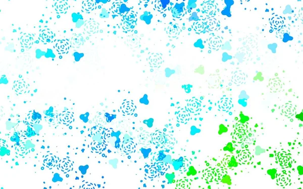 Azul Claro Patrón Vectorial Verde Con Formas Aleatorias Ilustración Colorida — Vector de stock