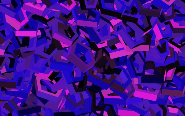 Donkerpaarse Roze Vectorachtergrond Met Set Zeshoeken Glitter Abstracte Illustratie Zeshoekige — Stockvector