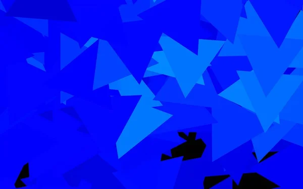 三角形の濃い青のベクトルの背景 カラフルな三角形のモダンな抽象的なイラスト 小冊子やチラシの模様 — ストックベクタ