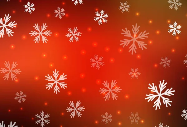 Luz Fondo Vector Rojo Con Copos Nieve Navidad Estrellas Ilustración — Vector de stock