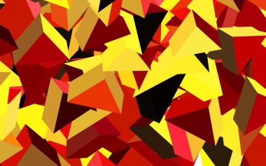 Koyu kırmızı, üçgen biçiminde sarı vektör dokusu. Üçgen şekilli ışıltılı soyut çizimler. Web siteniz için basit tasarım.