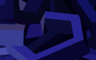 Altıgen şeklinde koyu mor vektör şablonu. Renkli altıgenli bulanık arkaplan. Reklamlar, broşürler için desen.