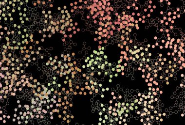 Koyu pembe, yapay zeka yapısına sahip sarı vektör şablonu. Yapay zeka bağlantılarıyla basit bir şekilde renkli tasarım. Bilim için desen, geleceksel tasarımlar..