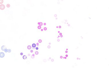 Dairesel açık mor vektör şablonu. Doğa tarzında renkli baloncuklu soyut illüstrasyon. Güzel web siteleri için desen.