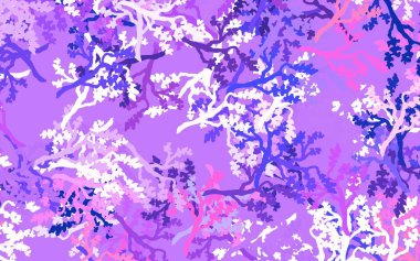 Açık pembe, sarı vektör karalama şablonu yapraklı, dallı. Yapraklar ve dallarla karalama tarzında renkli çizimler. İşiniz için yepyeni bir tasarım..