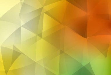 Açık Kırmızı, sarı vektör üçgen arkaplan. Üçgenli parlak renkli çizimler. Web siteniz için çokgen tasarım.