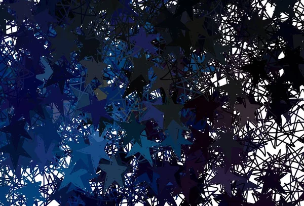 Padrão Vetorial Azul Escuro Com Estrelas Natal Ilustração Brilhante Decorativa — Vetor de Stock