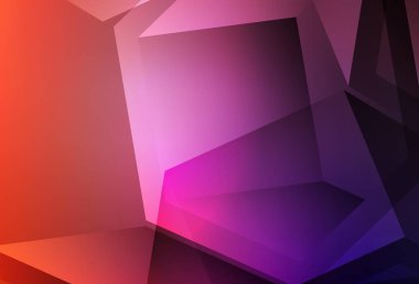 Açık Pembe, kırmızı vektör üçgen arkaplan. Üçgenlerden oluşan parlayan çokgen çizimler. Marka kitabınız için yeni şablon.