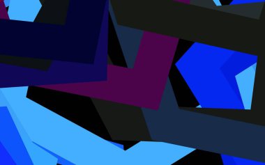 Koyu pembe, altıgen şekilli mavi vektör düzeni. Renkli altıgenli bir resim seti. İniş sayfaları için desen.