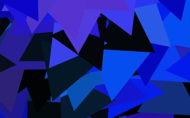 Koyu pembe, kristalli mavi vektör şablonu, üçgenler. Üçgen şekilli ışıltılı soyut çizimler. Duvar kağıtları için zarif tasarım.