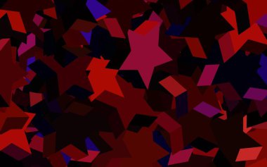 Koyu pembe, gökyüzü yıldızlı kırmızı vektör şablonu. Bulanık arkaplanda gradyanı olan yıldızlar. Astronomi web siteleri için desen.