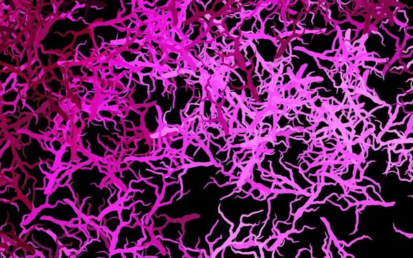 Темно Рожевий Векторний Каракулевий Фон Листям Гілками Барвисті Ілюстрації Каракулі — стоковий вектор
