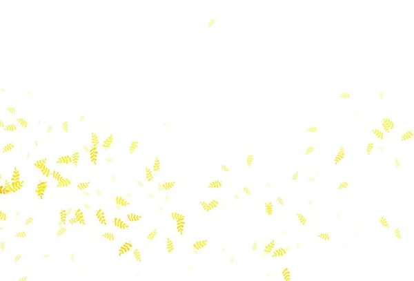 노란색 자연적 배경에 나뭇잎 있습니다 스타일의 사이트를 Doodle 디자인 — 스톡 벡터