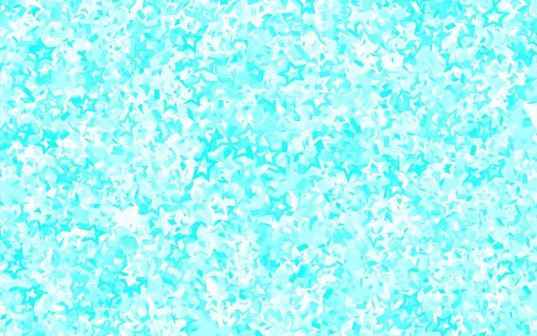 Açık mavi, içinde noel yıldızları olan yeşil vektör deseni. Bulanık dekoratif dizayn yıldızlı basit bir stilde. Fütürist reklamlar ve kitapçıklar için şablon.