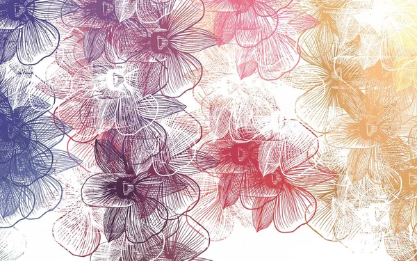 Açık kırmızı, çiçekli sarı vektör arkaplan. Beyaz arka planda gradyanı olan çiçekler. Tasarımınız için yeni şablon.