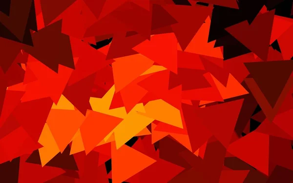 Rozvržení Vektoru Dark Orange Přímkami Trojúhelníky Ilustrace Sadou Barevných Trojúhelníků — Stockový vektor