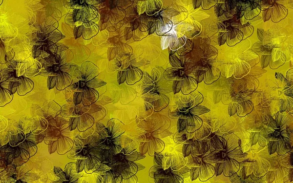 Σκούρο Κόκκινο Κίτρινο Διάνυσμα Φυσικό Έργο Τέχνης Λουλούδια Λουλούδια Κλίση — Διανυσματικό Αρχείο