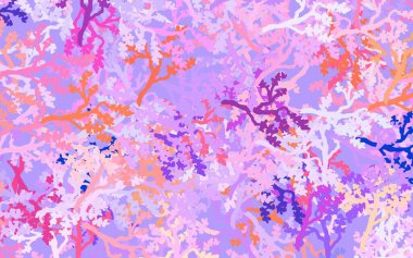 Açık Pembe, kırmızı vektör karalama arkaplanı yapraklar, dallar. Yapraklı soyut illüstrasyon, karalama tarzı dallar. İşiniz için yepyeni bir tasarım..