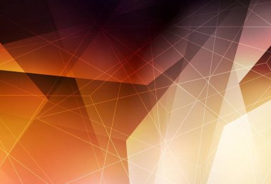 Koyu turuncu vektör desenli ve çokgen. Doğa tarzında üçgenleri olan güzel bir çizim. Broşürler, broşürler için desen