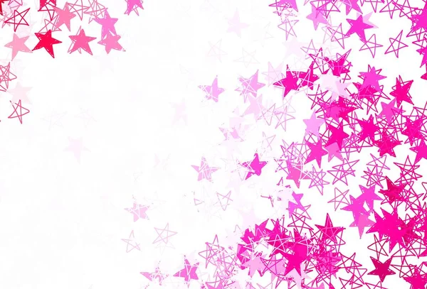 Hellviolett Rosa Vektorhintergrund Mit Farbigen Sternen Moderne Geometrische Abstrakte Illustration — Stockvektor