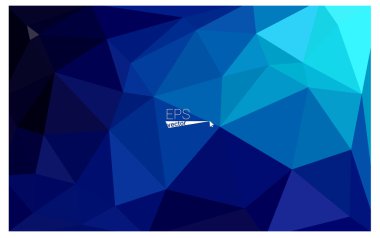 Koyu mavi geometrik buruşuk üçgen düşük Poli origami stil degrade illüstrasyon grafik arka plan. İşiniz için vektör poligonal tasarımı.